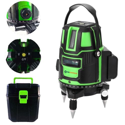 Prohummer PH034 Şarjlı Otomatik Hizalamalı 360 Derece Lazer Hizalama Yatay Dikey Çok Fonksiyonlu Lazer Terazi Metre (Yeşil)