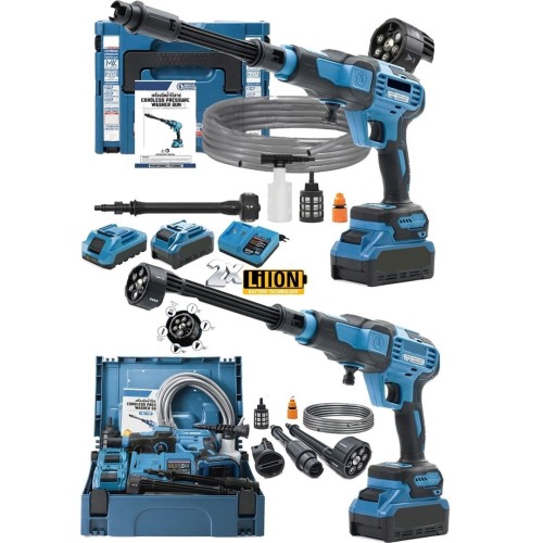 Prohummer PH342 Yüksek Basınçlı Çift Akülü 10 Pilli 21500WH Kömürsüz Titanyum Motor Oto Araç Bahçe Yıkama Ilaçlama