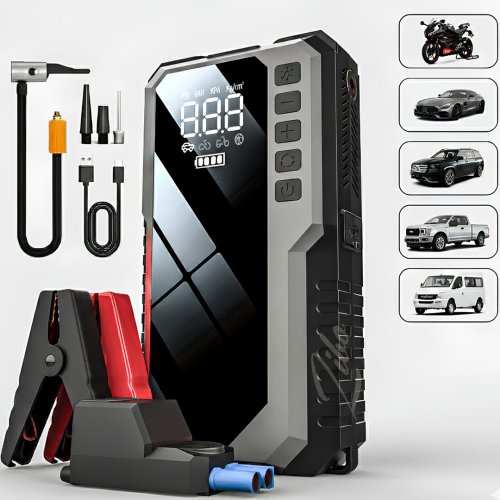 Castu CS68 12000mAh Akü Takviye Cihazı ve Hava Kompresörü 5in1 Jump Starter Powerbank 150 PSI