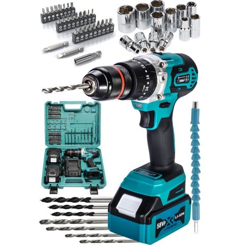 Prohummer PH220 Çift Akülü 82 Parça 58vf 5ah 10 pilli Darbeli Vidalama Matkap Seti (Mavi)