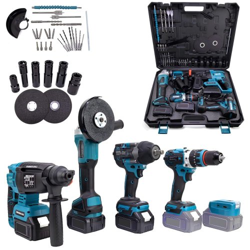 Prohummer PH278 Akülü Kömürsüz 5li Set Makine (800Nm Somun Sökme, Kırıcı Delici , 13mm Darbeli Vidalama, 125mm Avuç Taşlama, Powerbank ve Led) 88Vf 10P