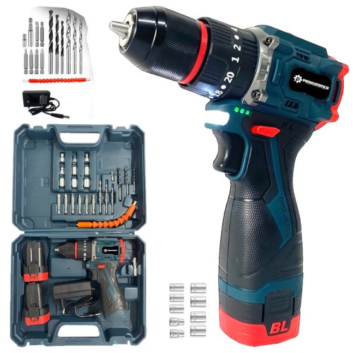 Prohummer PH296 Yeni Akülü Kömürsüz Armut Batarya Vidalama Matkap Seti Çantalı 16V 2Ah