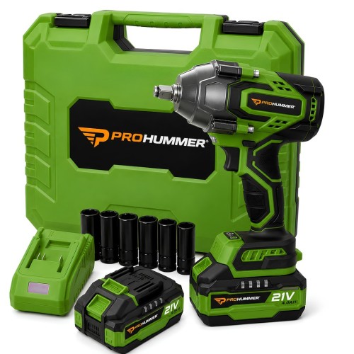 Prohummer PH349 1100 Nm Çift Akülü Somun Sıkma Seti (Yeşil)